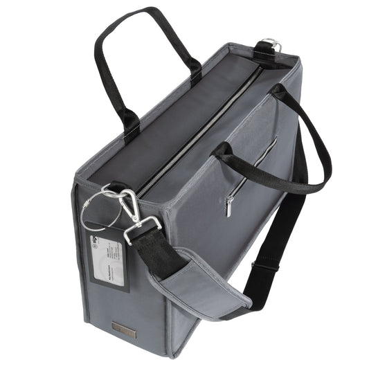 SIGEL Aufbewahrungstasche Desk Sharing Premium Laptop, Büroutensilien 50 x 28 x 15 cm (B x H x T) Reißverschluss PET, 100 % recycelt dunkelgrau