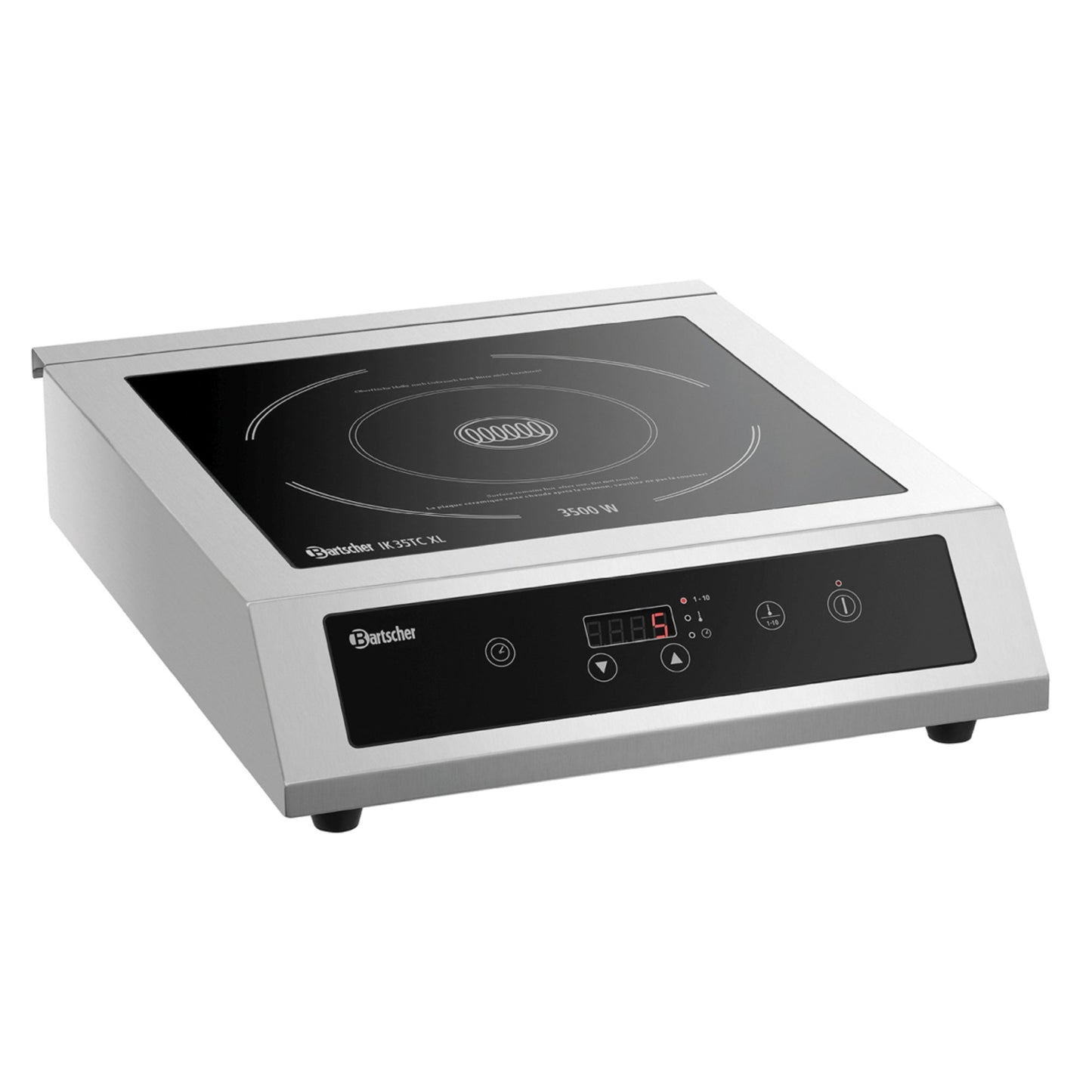 Bartscher Kochplatte IK 35TC XL 3.500W 1 Kochplatte 1 Induktionskochzone Edelstahl silber/schwarz