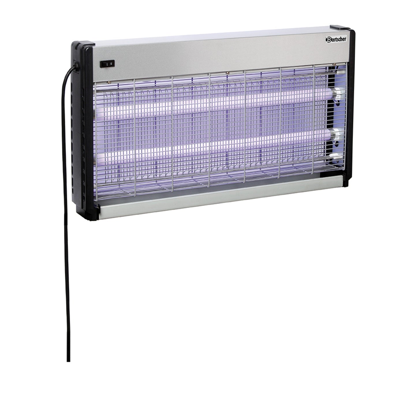 Bartscher Insektenvernichter IV-65 Leuchtstoffröhre UV-A 12m² 2 x 20W 2.000-2.200V Netzbetrieb inkl. Kette silber/schwarz