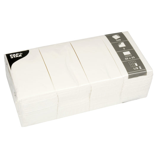 PAPSTAR Servietten 33 x 33 cm (B x L) weiß 250 St./Pack.