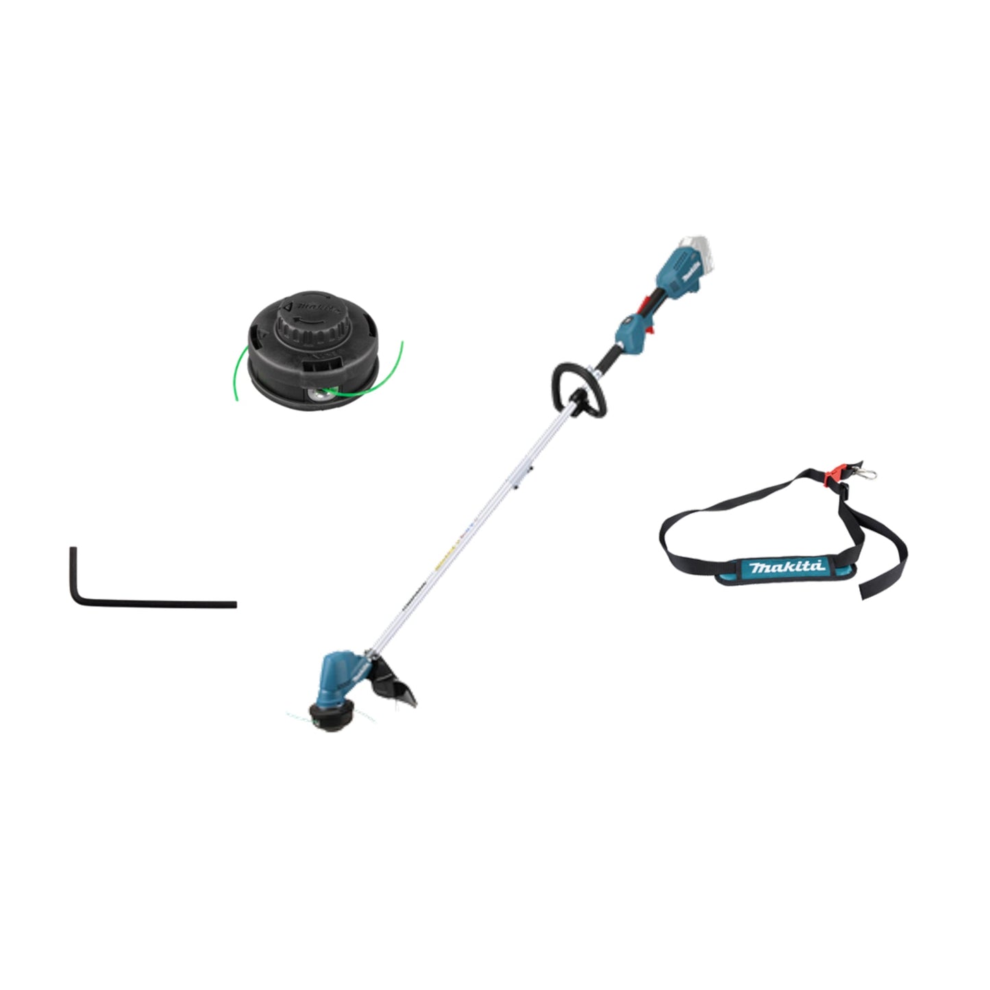 Makita® Rasentrimmer DUR192L 30cm Stufe 1: 4.500, Stufe 2: 6.000 U/Min. Akku inkl. Schnellladegerät DC18RC, Akku BL1850B, 2-Fadenkopf Tap&Go (2 mm), Sechskantschlüssel kein Zubehör erforderlich