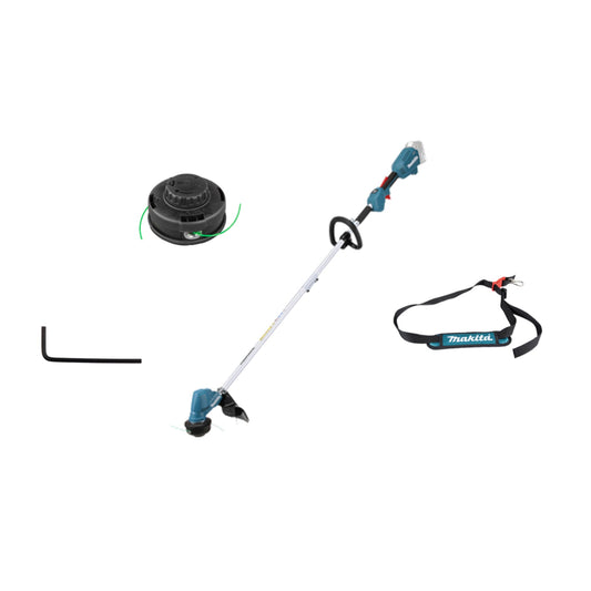 Makita® Rasentrimmer DUR192L 30cm Stufe 1: 4.500, Stufe 2: 6.000 U/Min. Akku inkl. Schnellladegerät DC18RC, Akku BL1850B, 2-Fadenkopf Tap&Go (2 mm), Sechskantschlüssel kein Zubehör erforderlich