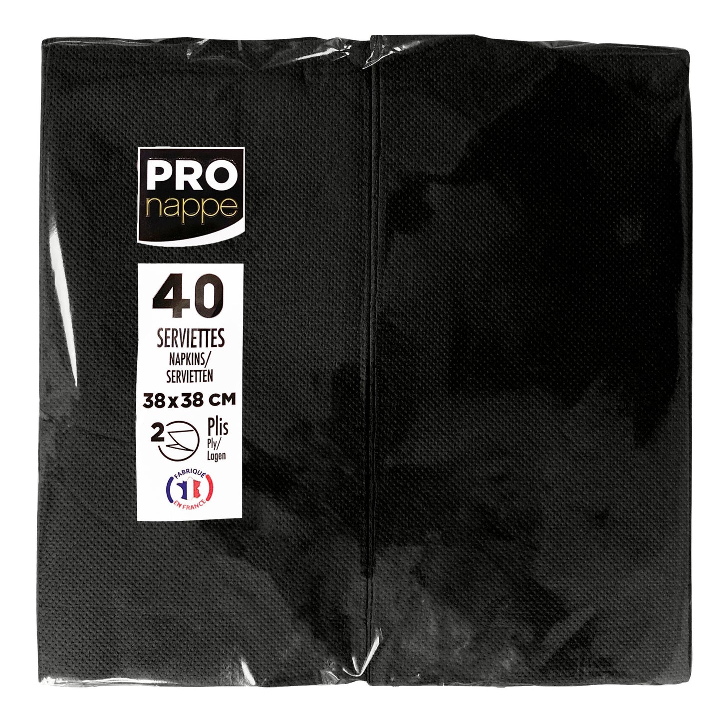 PROnappe Servietten 38 x 38 cm (B x L) schwarz 40 St./Pack.