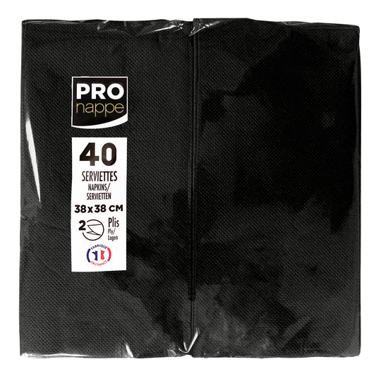 PROnappe Servietten 38 x 38 cm (B x L) schwarz 40 St./Pack.