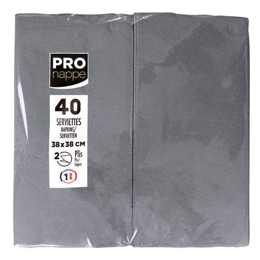 PROnappe Servietten 38 x 38 cm (B x L) grau 40 St./Pack.