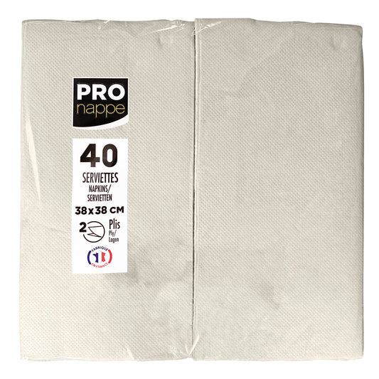 PROnappe Servietten 38 x 38 cm (B x L) elfenbein 40 St./Pack.