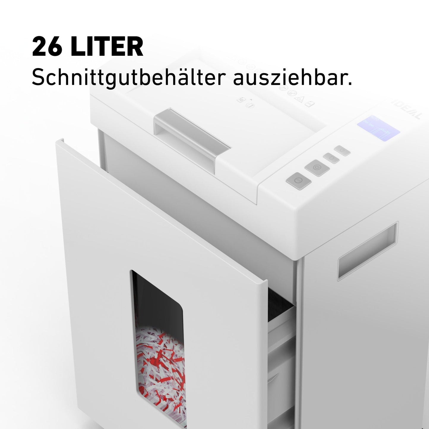 IDEAL Aktenvernichter SHREDCAT 8292 CC P-4 Papier, Heftklammern, Büroklammern, Kreditkarten Partikelschnitt hellgrau