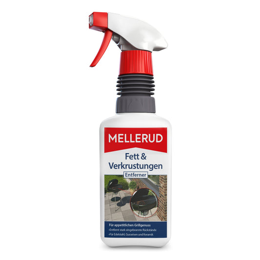 Mellerud Fettlöser Fett & Verkrustungen Keramik, Edelstahl, Gusseisen, Chrom 12,6-13,9 Sprühflasche Kunststoff 0,5l