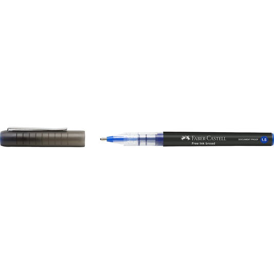 Faber-Castell Tintenroller Free Ink broad 1,5mm blau Konusspitze dokumentenecht