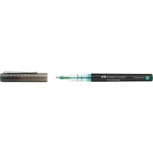 Faber-Castell Tintenroller Free Ink broad 1,5mm grün Konusspitze nicht dokumentenecht