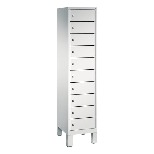 C+P Schließfachschrank Evolo48 Notebooks, Tablets, Smartphones 10 Fächer Stahl, lackiert Farbe der Front: lichtgrau