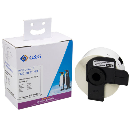 G&G Adressetikett 38 x 90 mm (B x H) Papier weiß 400 Etik./Pack.