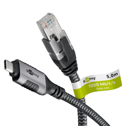 Goobay® USB-Kabel 5m schwarz/silber