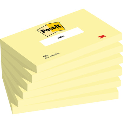 Post-it® Haftnotiz Notes 127 x 76 mm (B x H) gelb 100 Bl./Block 6 Block/Pack.