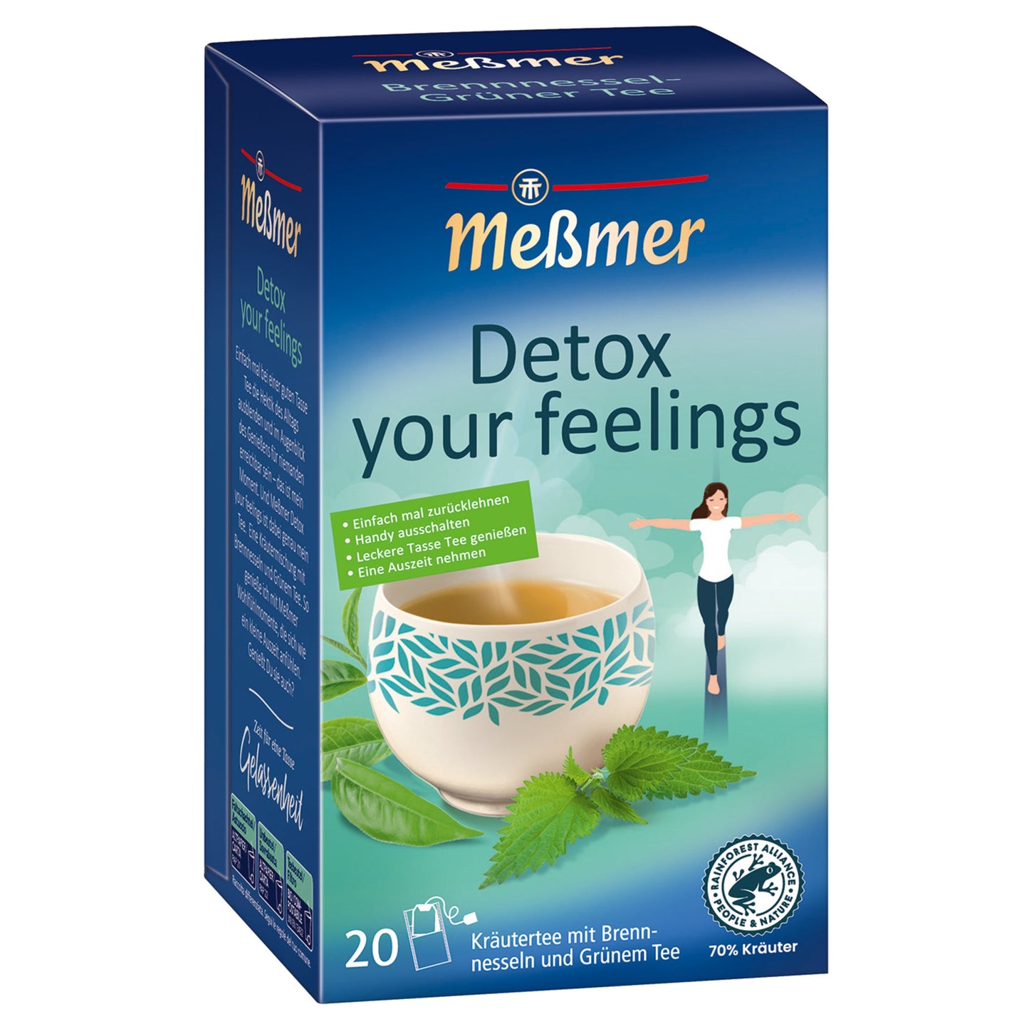 Meßmer Tee Detox your feelings Kräutertee mit Brennnesseln, Grünem Tee 20 Btl./Pack.