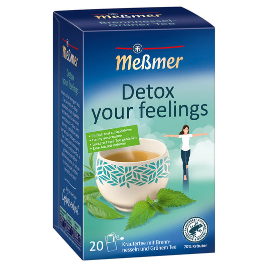 Meßmer Tee Detox your feelings Kräutertee mit Brennnesseln, Grünem Tee 20 Btl./Pack.