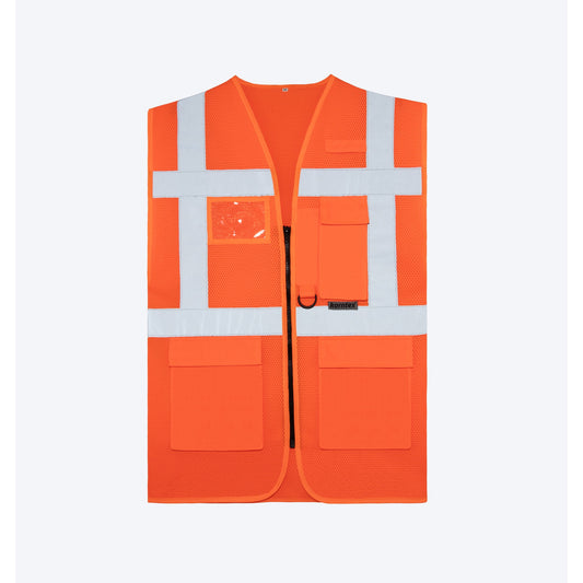 korntex Warnweste Larissa S reflektierend Reißverschluss 100 % Polyester signal-orange
