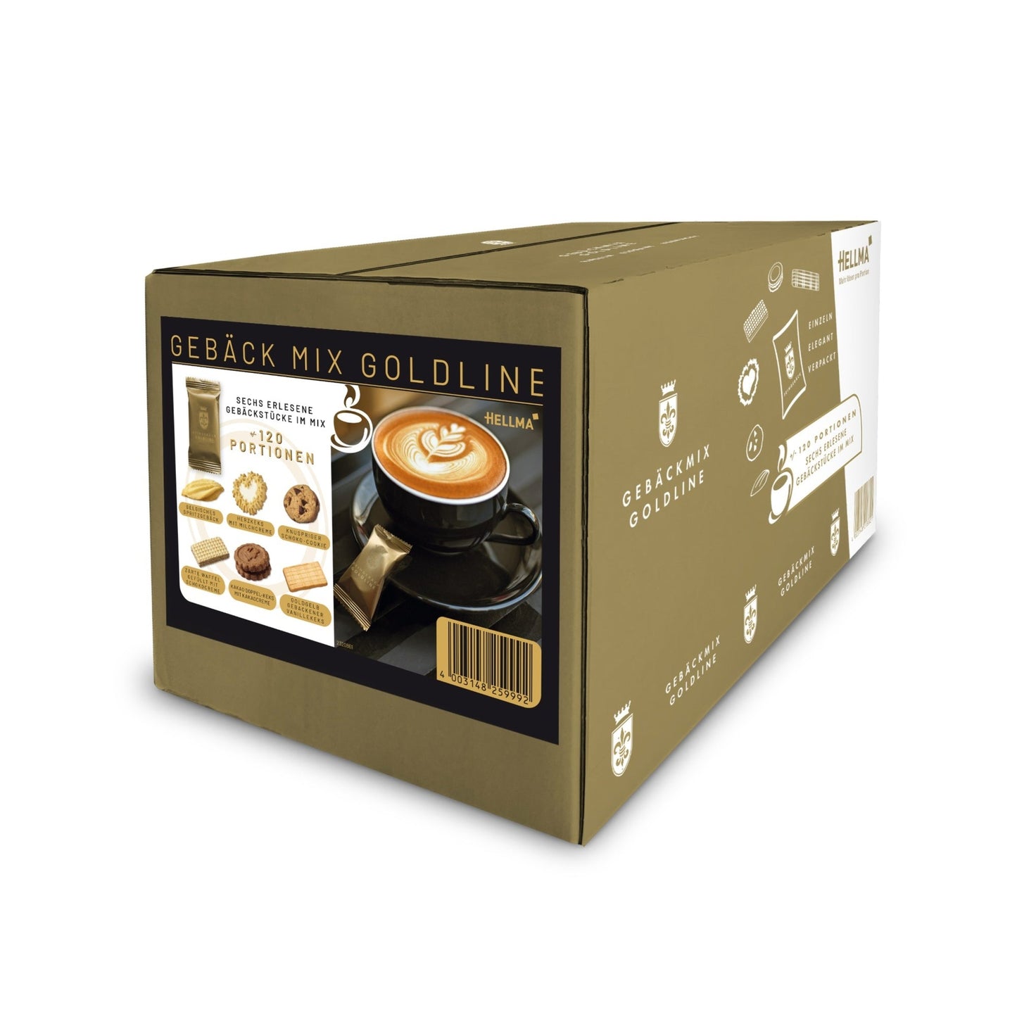 Hellma Gebäckmischung Goldline Karton 120 St./Pack.