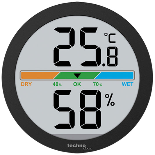 technoline® Thermometer WS 9418 6 x 1,5 cm (Ø x T) digital Batterie CR2032 Wandbefestigung möglich