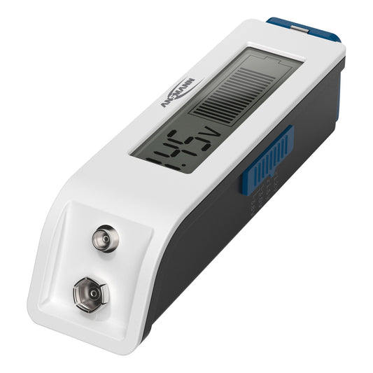 ANSMANN Batterietester Comfort Check AAAA/Mini, AAA/Micro, AA/Mignon, C/Baby, D/Mono, N/Lady, E/Block, 9V NiMH-Akkus, 3,6V/3,7V Li-Ion-Akkus, Knopfzellen, CR2, CR123A 11,1 x 3 x 2,7 cm (B x H x T)