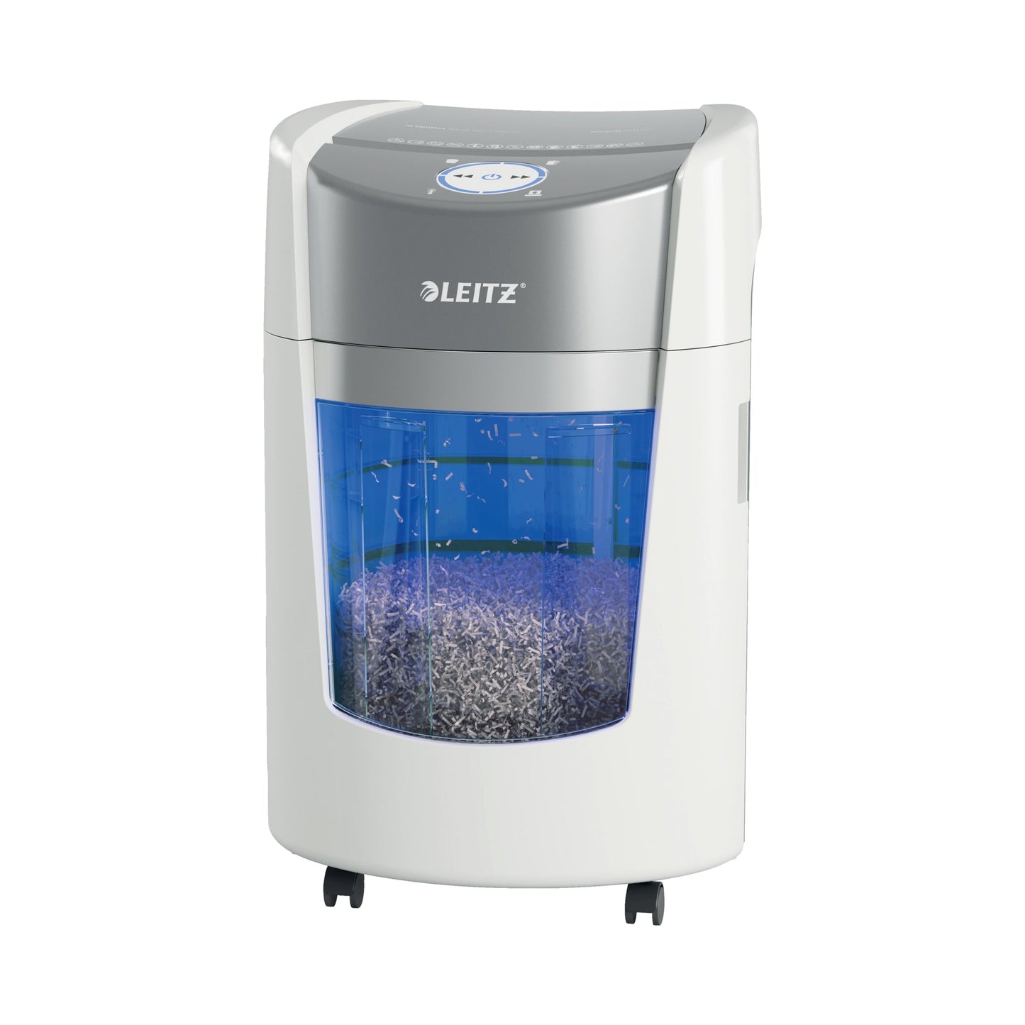 Leitz Aktenvernichter IQ OptiMax Small Office 350 P-5 Papier, Heftklammern, Büroklammern Partikelschnitt 9 Bl. weiß