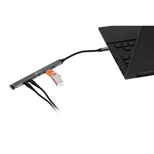 BakkerElkhuizen USB-Hub 7-in-1 USB-C dunkelgrauschwarz
