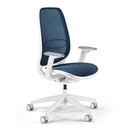 Sedus Bürodrehstuhl se:air 39-52cm Kinetic-Swing-Mechanik Rolle weich gebremst (für Hartboden) Kunststoff blau/weiß