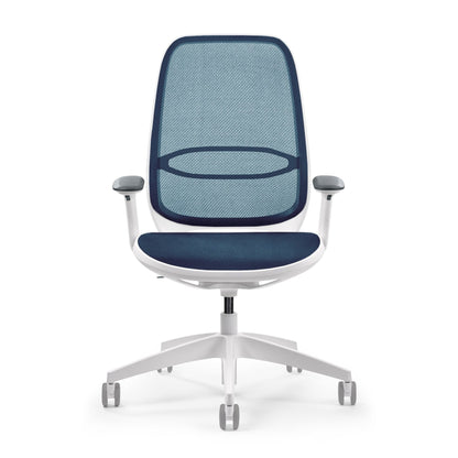 Sedus Bürodrehstuhl se:air 39-52cm Kinetic-Swing-Mechanik Rolle weich gebremst (für Hartboden) Kunststoff blau/weiß