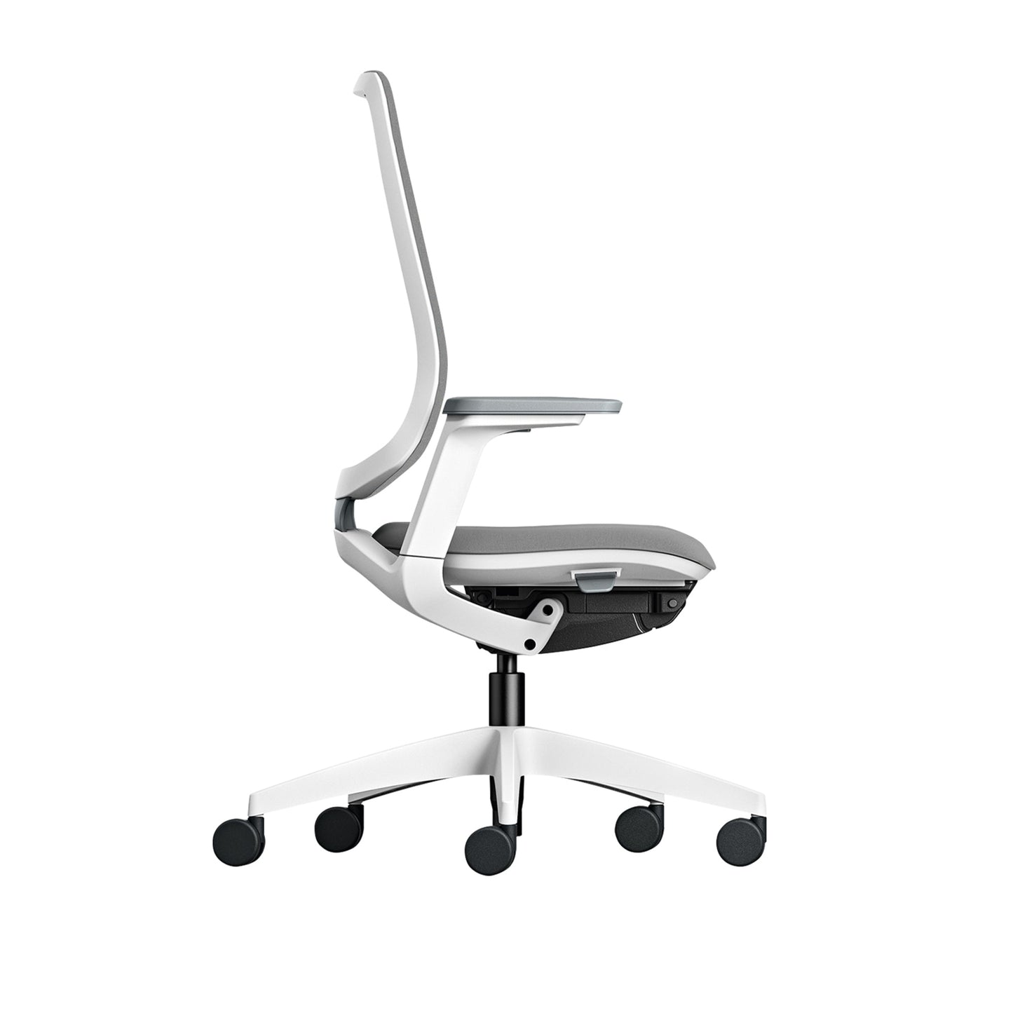 Sedus Bürodrehstuhl se:flex 40-52cm Synchronmechanik Rolle weich gebremst (für Hartboden) Kunststoff hellgrau