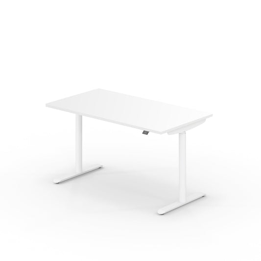 Sedus Schreibtisch se:lab Maße: 1.400 x 650-1.280 x 700 mm (B x H x T) Dreischicht-Feinspan naturweiß