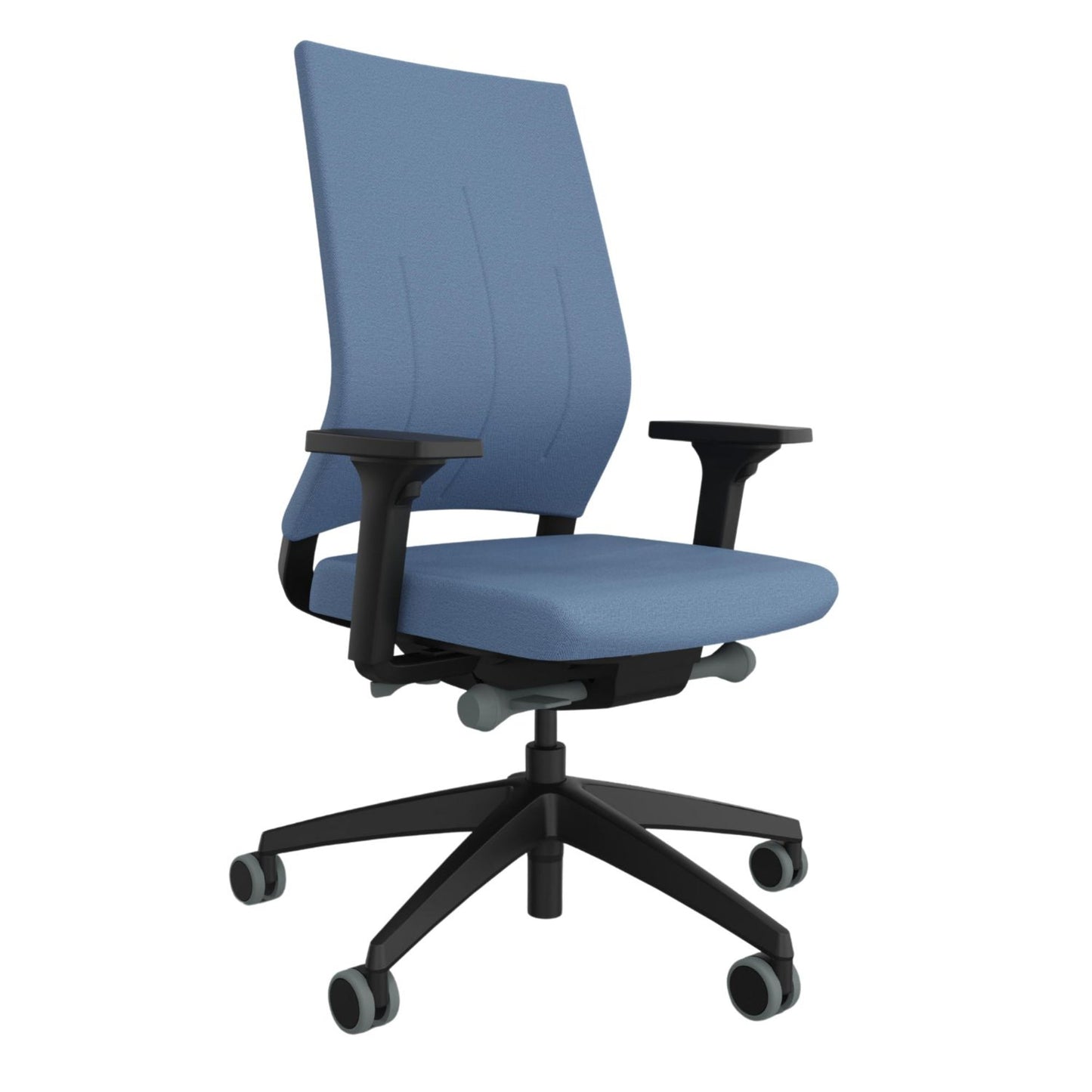 Sedus Bürodrehstuhl Quarterback 2 39-52cm Synchronmechanik Rolle weich gebremst (für Hartboden) Kunststoff blau