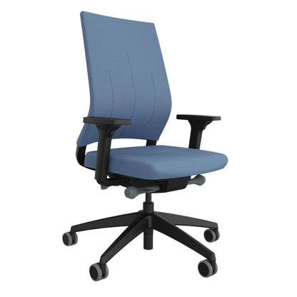 Sedus Bürodrehstuhl Quarterback 2 39-52cm Synchronmechanik Rolle weich gebremst (für Hartboden) Kunststoff blau