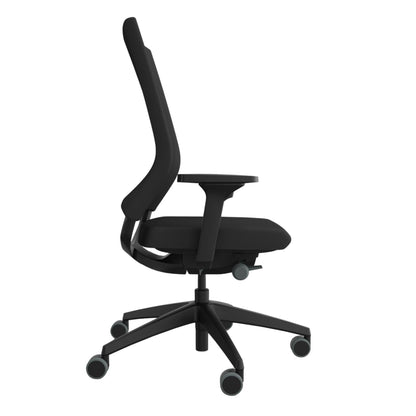 Sedus Bürodrehstuhl Quarterback 2 39-52cm Synchronmechanik Rolle weich gebremst (für Hartboden) Kunststoff schwarz