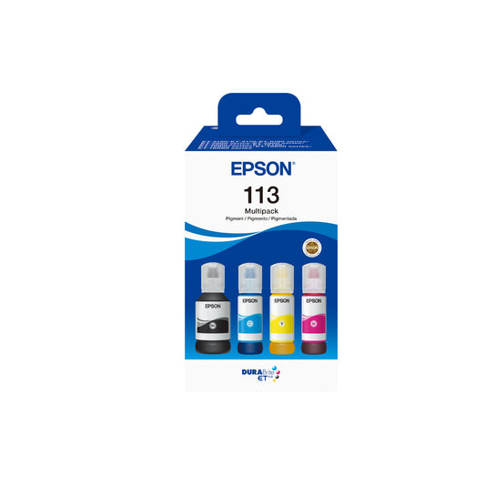 Epson Nachfülltinte Tintenstrahldrucker 113 ca. 7.500 Seiten schwarz, ca. 3 x 6.000 Seiten farbig schwarz, mehrfarbig 4 x 65ml 4 St./Pack.
