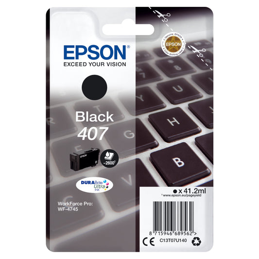 Epson Tintenpatrone Originalzubehör 407 ca. 2.600 Seiten schwarz 41,2ml