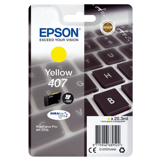 Epson Tintenpatrone Originalzubehör 407 ca. 1.900 Seiten gelb 20,3ml