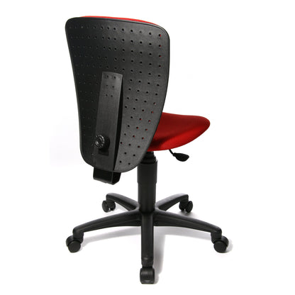 TOPSTAR Kinderdrehstuhl High S`cool® 3 Rolle hart gebremst (für Teppichboden) Polyamid rot