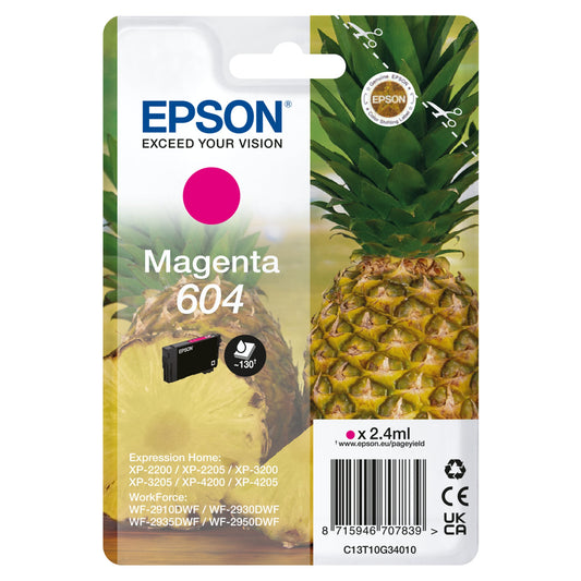Epson Tintenpatrone Originalzubehör 604 ca. 130 Seiten magenta 2,4ml
