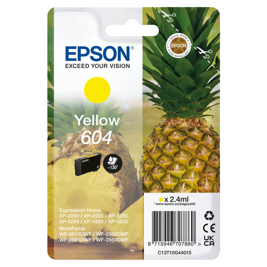 Epson Tintenpatrone Originalzubehör 604 ca. 130 Seiten gelb 2,4ml