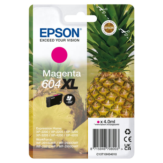 Epson Tintenpatrone Originalzubehör 604XL ca. 350 Seiten magenta 4ml