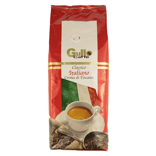 Gullo Kaffee Classico Italiano Crema Di Toscana abgerundet, aromareich, ausgewogen ganze Bohne 1.000 g/Pack.