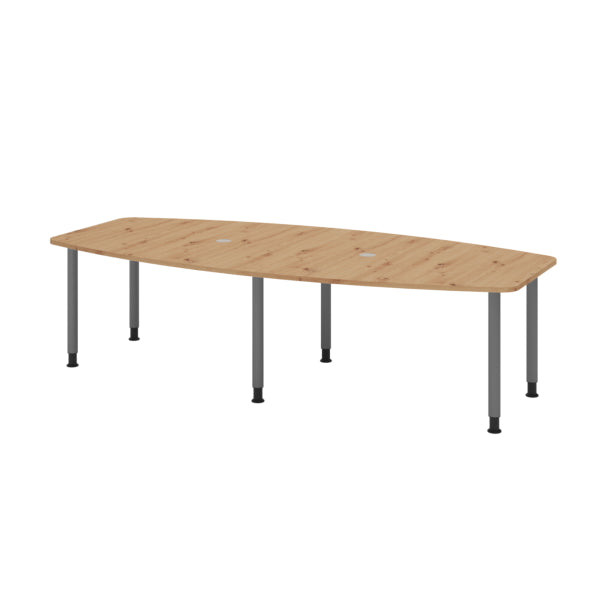 Hammerbacher Konferenztisch KT28C 2.800 x 720-740 x 1.300 mm (B x H x T) Spanplatte Farbe der Tischplatte: asteiche